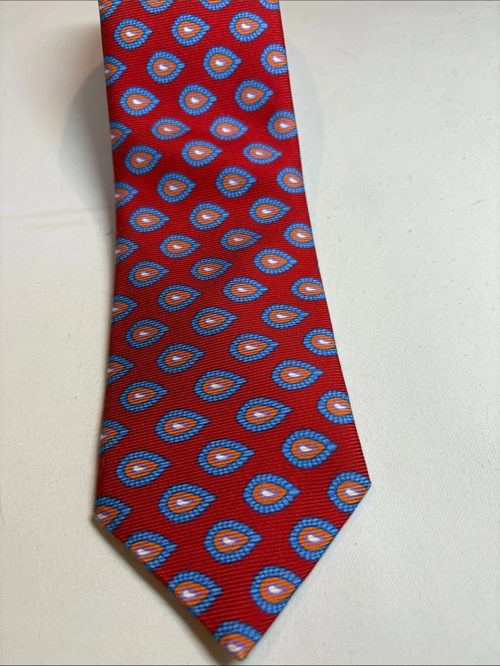 Ted Baker Red and Blue Patterned Silk Tie